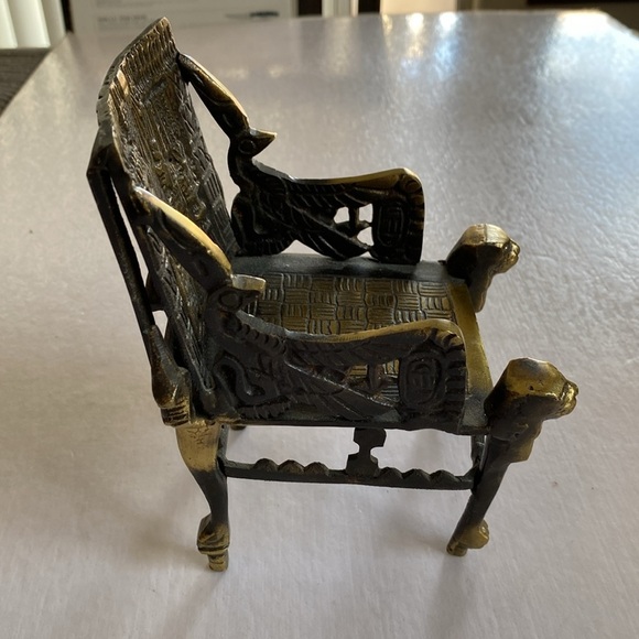Egyptian Vintage King Tut  Metal Throne Miniature Replica - Picture 3 of 9
